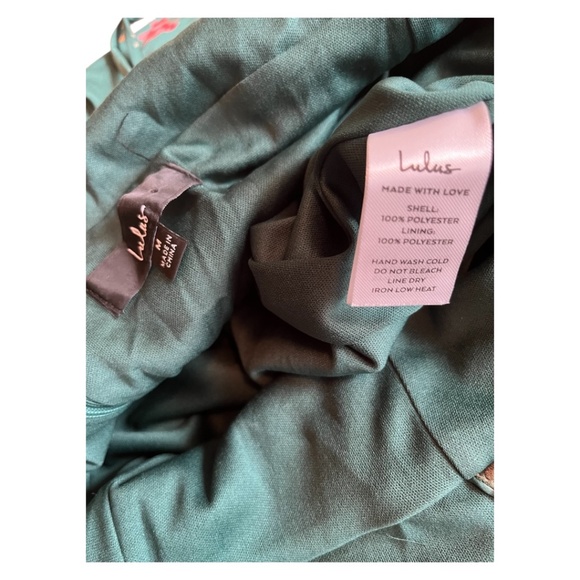 Lulus Dark Floral Maxi Gown with Side Slit and Tie Belt Size Medium - Picture 10 of 10